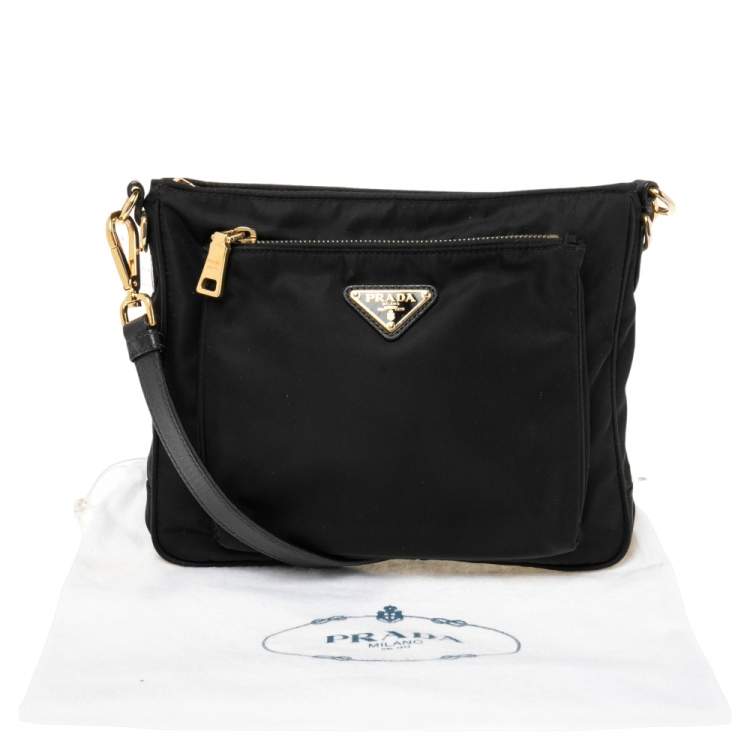 Pre Owned Prada Black Nylon Messenger Bag