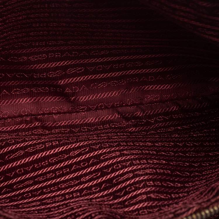 Pre Owned Prada Burgundy Saffiano Lux Leather Large Galleria Tote