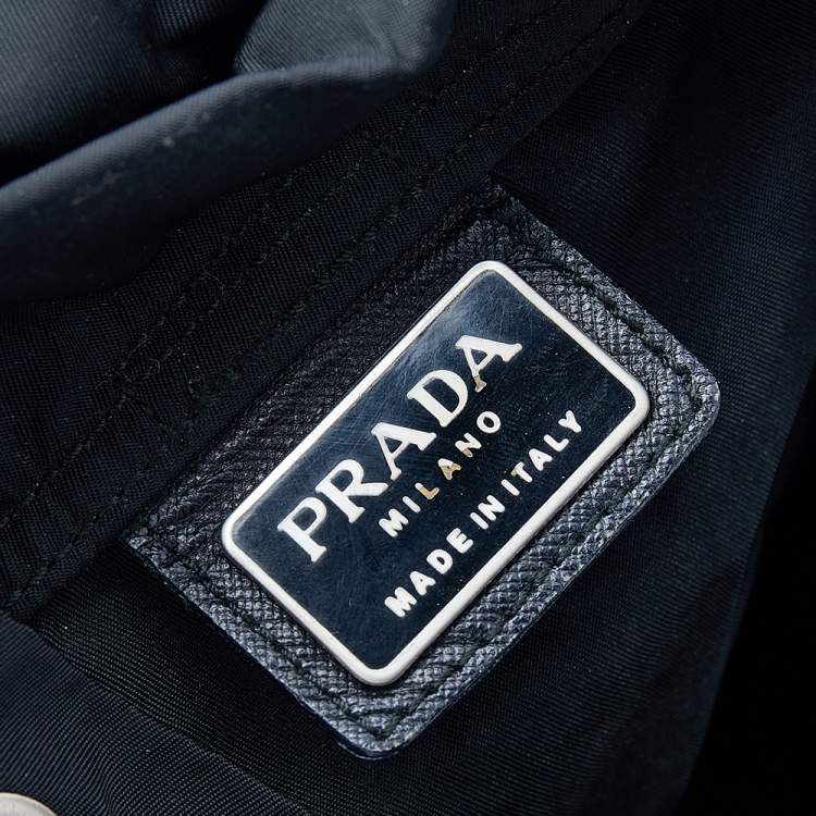 Pre Owned Prada Black Tessuto Nylon Vintage Drawstring Backpack