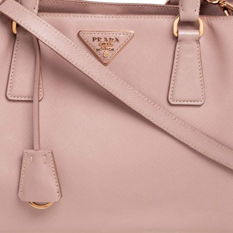 Pre Owned Prada Pink Saffiano Lux Leather Medium Galleria Tote