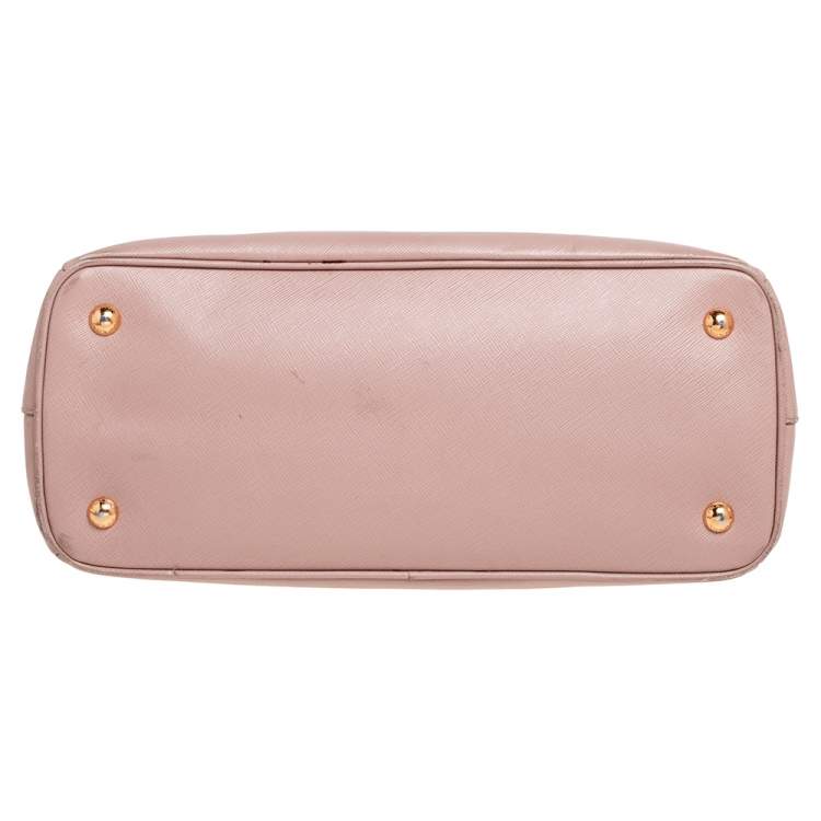 Pre Owned Prada Pink Saffiano Lux Leather Medium Galleria Tote