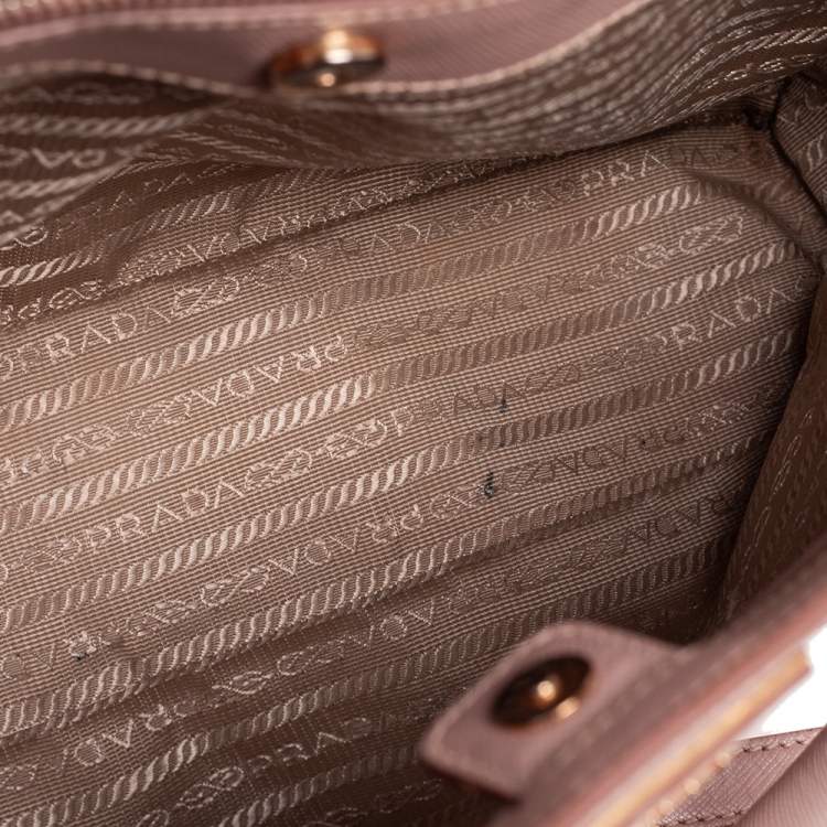 Pre Owned Prada Pink Saffiano Lux Leather Medium Galleria Tote