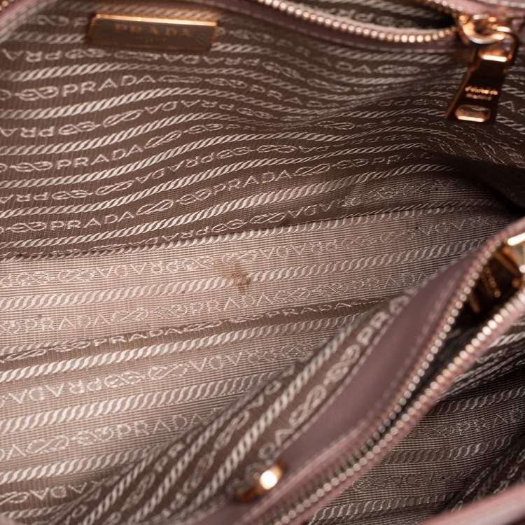 Pre Owned Prada Pink Saffiano Lux Leather Medium Galleria Tote