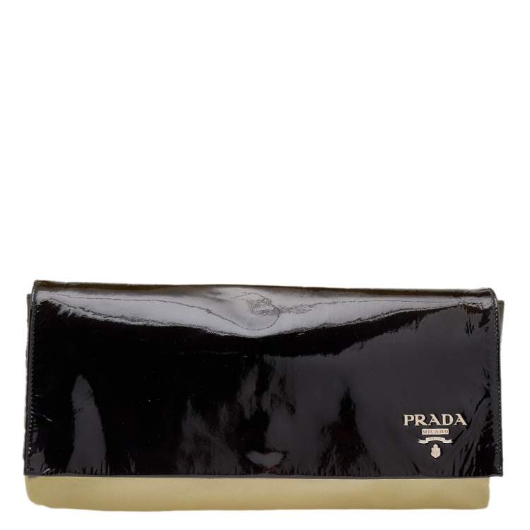 Prada Ombre Patent Leather Oversized Flap Clutch Prada The Luxury Closet