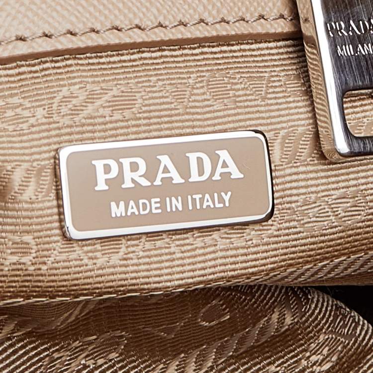 Pre Owned Prada Beige Saffiano Lux Leather Mini Galleria Tote