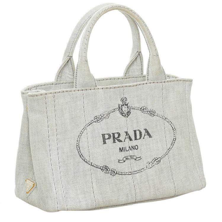 Prada Canapa Logo Canvas Tote Bag (SHG-30601) – LuxeDH