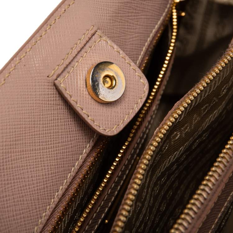 Pre Owned Prada Beige Saffiano Leather Medium Galleria Tote