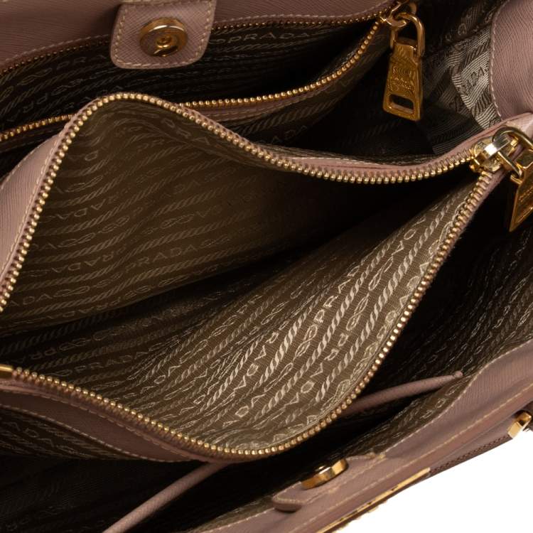 Pre Owned Prada Beige Saffiano Leather Medium Galleria Tote