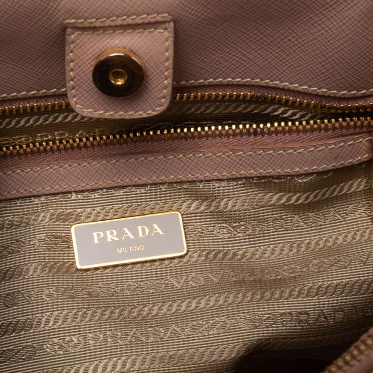 Pre Owned Prada Beige Saffiano Leather Medium Galleria Tote