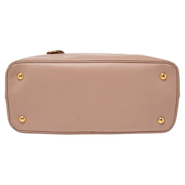 Pre Owned Prada Beige Saffiano Leather Medium Galleria Tote