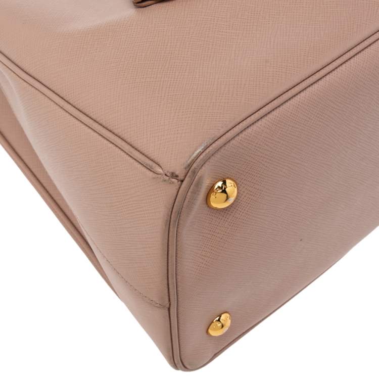 Pre Owned Prada Beige Saffiano Leather Medium Galleria Tote