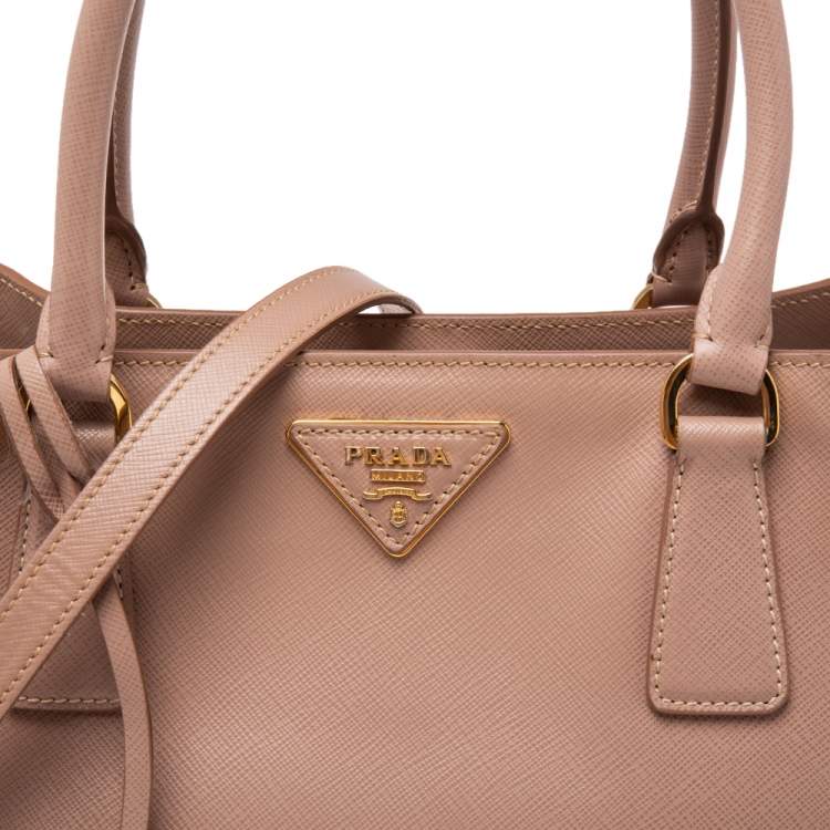 Pre Owned Prada Beige Saffiano Leather Medium Galleria Tote