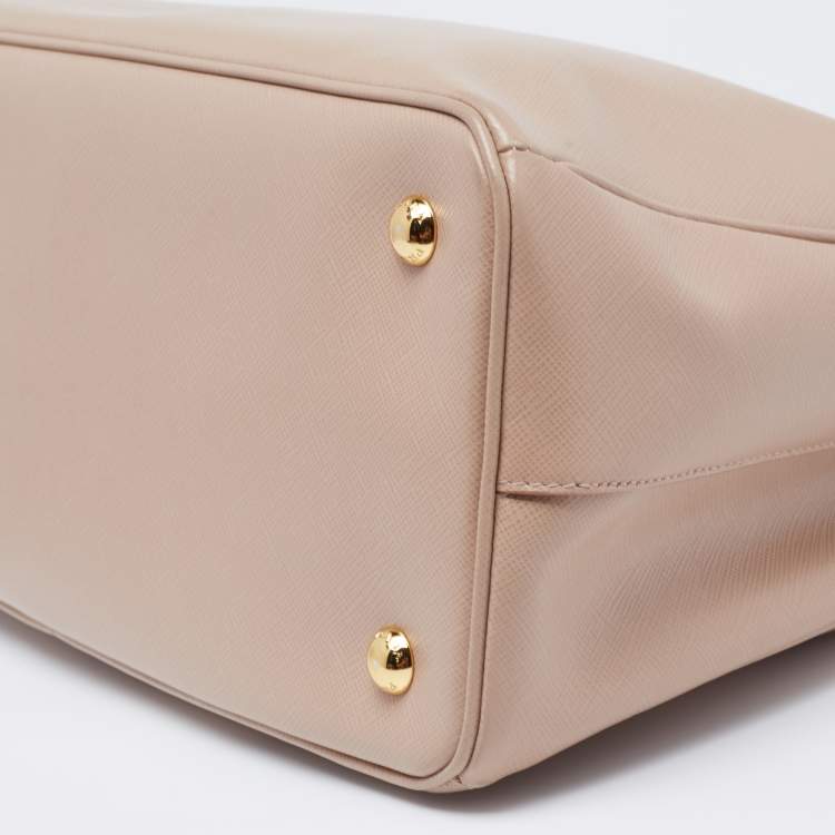 Pre Owned Prada Beige Saffiano Lux Leather Small Tote