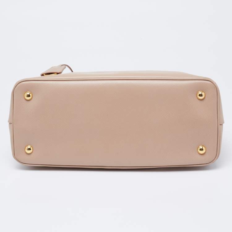 Pre Owned Prada Beige Saffiano Lux Leather Small Tote