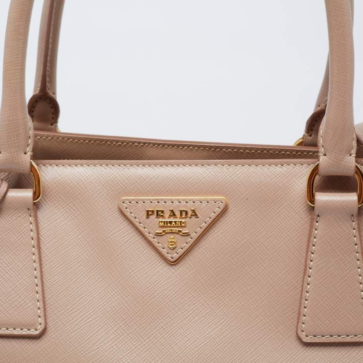Pre Owned Prada Beige Saffiano Lux Leather Small Tote