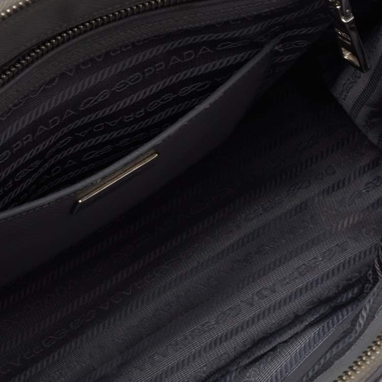 Pre Owned Prada Grey Saffiano Leather Large Galleria Double Zip Tote Bag