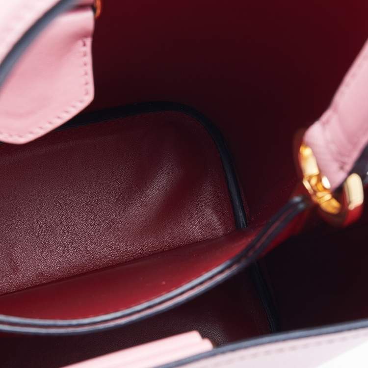 Pre Owned Prada Pink Saffiano Leather Panier Top Handle Bag