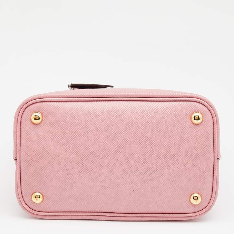 Pre Owned Prada Pink Saffiano Leather Panier Top Handle Bag
