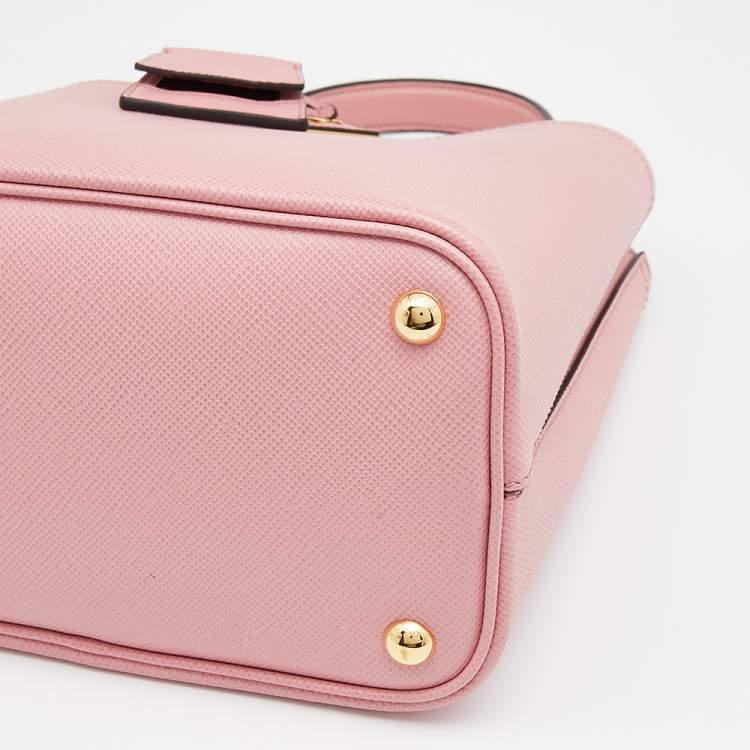 Pre Owned Prada Pink Saffiano Leather Panier Top Handle Bag
