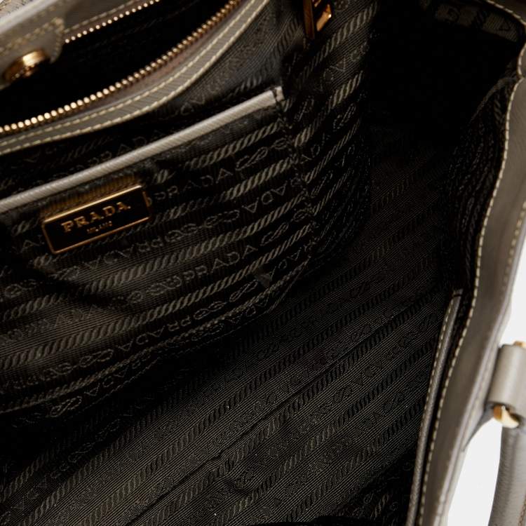 Pre Owned Prada Grey Saffiano Leather Large Galleria Tote