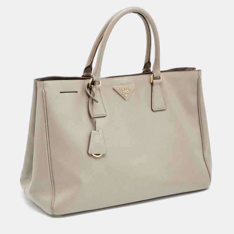 Pre Owned Prada Grey Saffiano Leather Large Galleria Tote