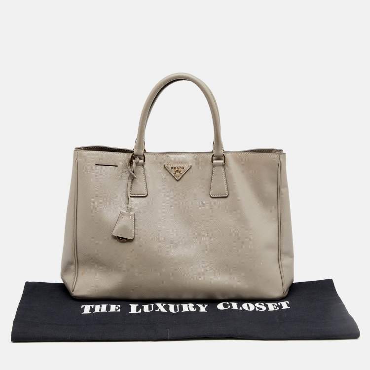 Pre Owned Prada Grey Saffiano Leather Large Galleria Tote