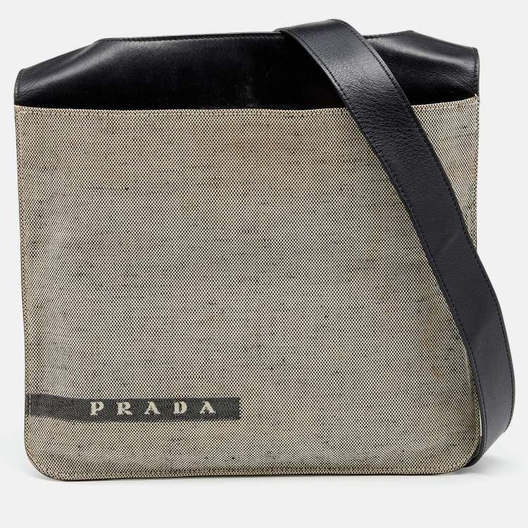 SS1999 PRADA CANVAS LEATHER BODY BAG