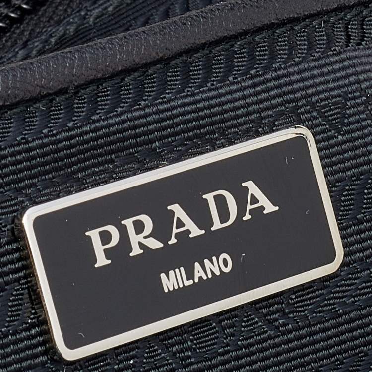Pre Owned Prada Blue/Black Camouflage Printed Nylon And Leather Tessuto Backpack
