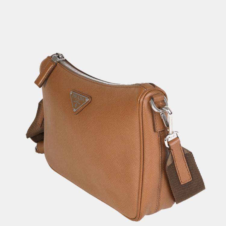 Prada Brique Saffiano Leather Cross-body Bag  Prada crossbody bag, Leather  crossbody bag, Crossbody bag