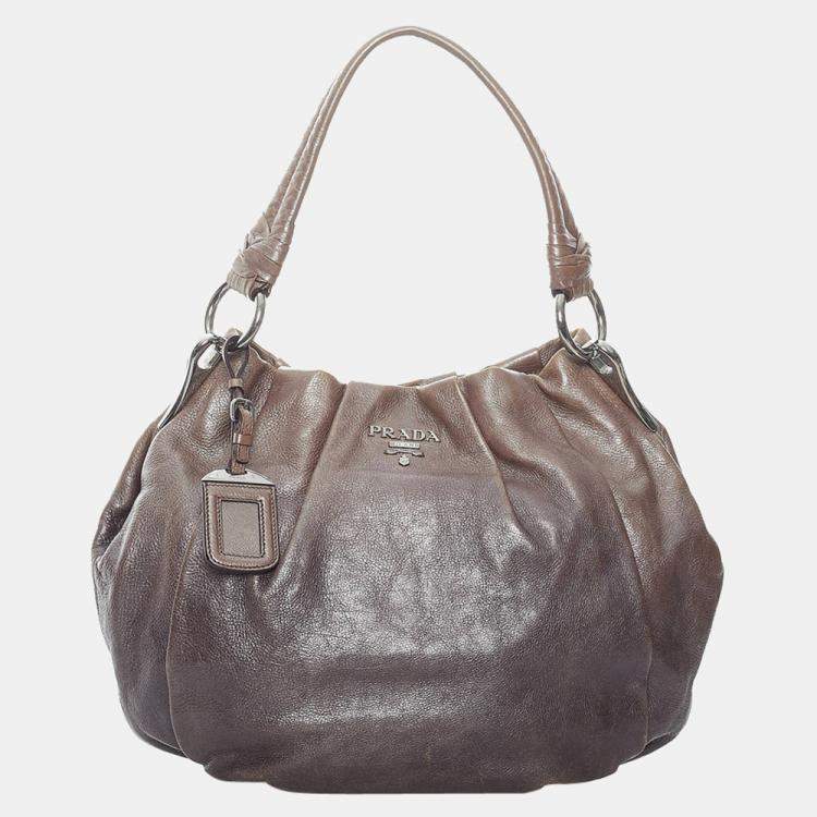 Prada Brown Leather Hobo Bag Prada | TLC