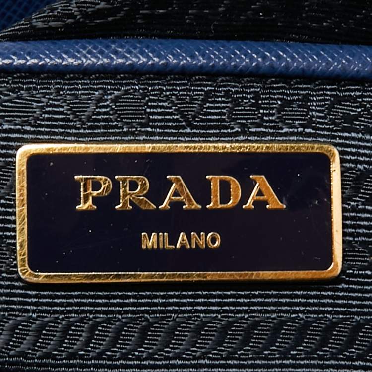 Pre Owned Prada Navy Blue Saffiano Lux Leather Large Galleria Tote