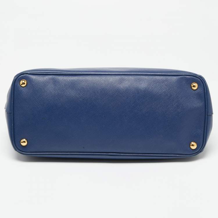 Pre Owned Prada Navy Blue Saffiano Lux Leather Large Galleria Tote