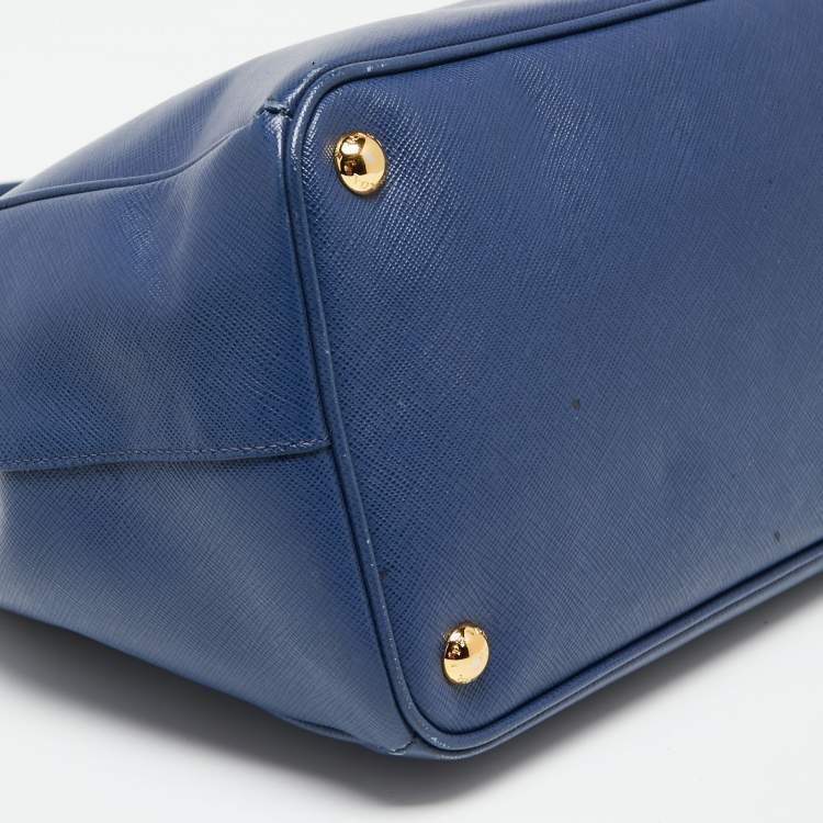 Pre Owned Prada Navy Blue Saffiano Lux Leather Large Galleria Tote