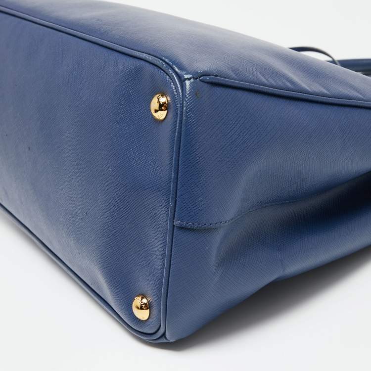 Pre Owned Prada Navy Blue Saffiano Lux Leather Large Galleria Tote