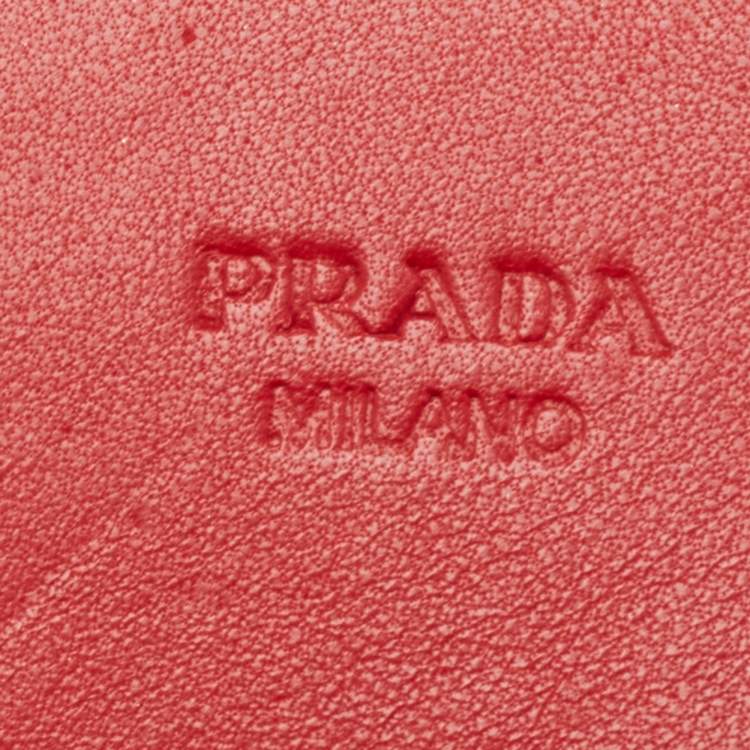 Pre Owned Prada Black Saffiano Lux Leather Turnlok Flap Wallet on Chain