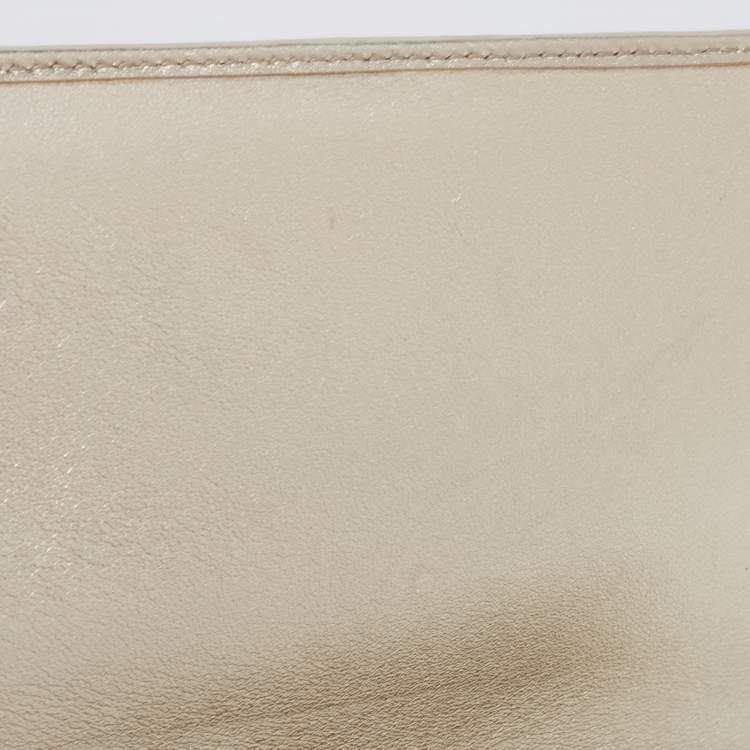 Pre Owned Prada Gold Quilted Leather Diagramme Impunture Wallet On Chain