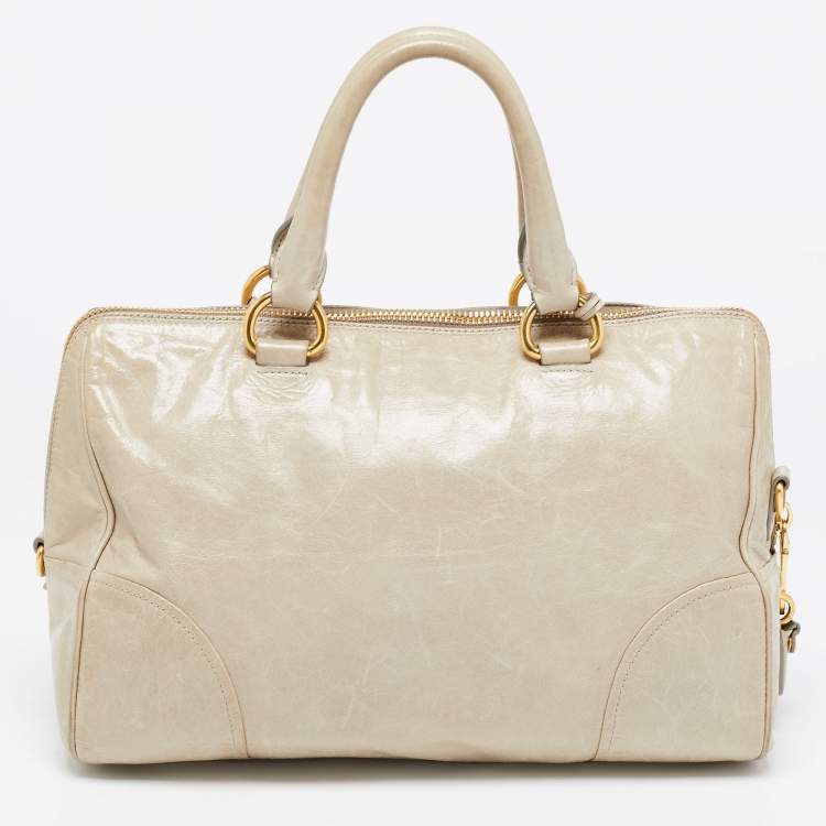 Prada Pastel Green Vitello Shine Leather Satchel Prada The Luxury Closet