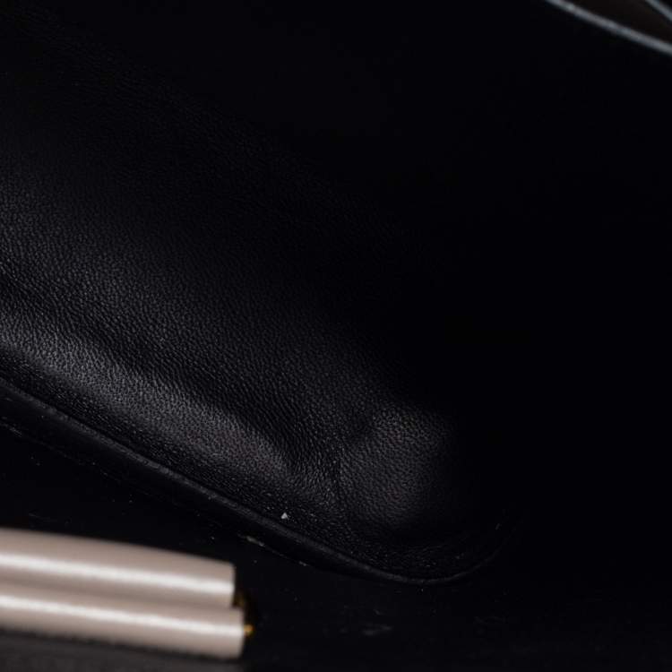 Pre Owned Prada Grey Saffiano Lux Leather Medium Panier Top Handle Bag