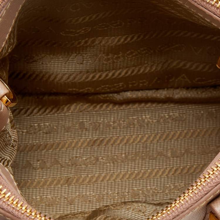 Pre Owned Prada Dusty Pink Saffiano Lux Leather Micro Galleria Tote