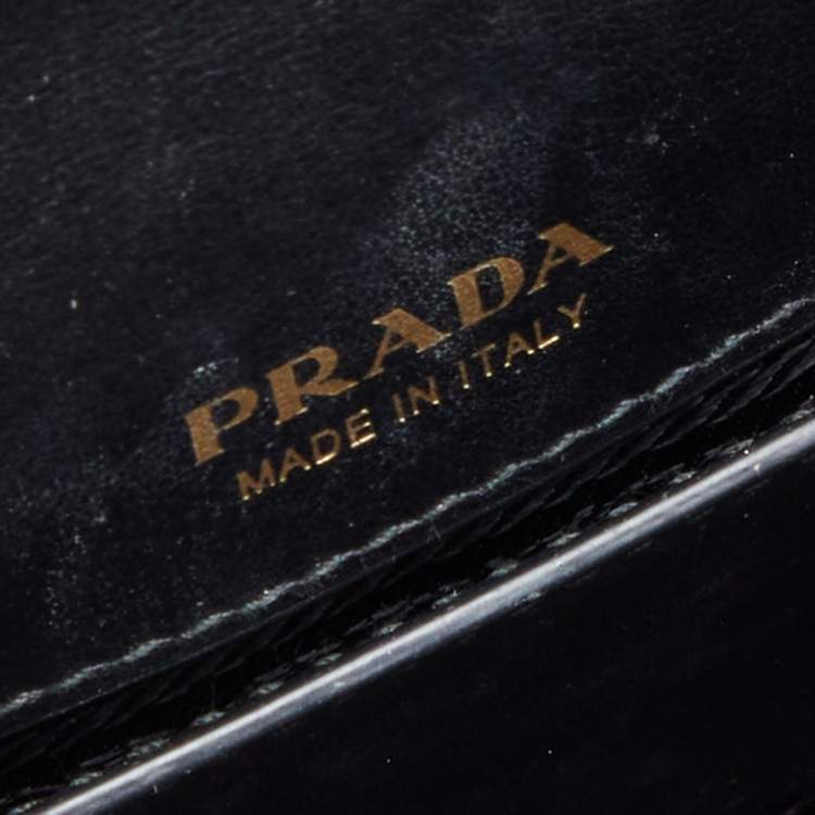 Pre Owned Prada Black Leather Cahier Belt Bag