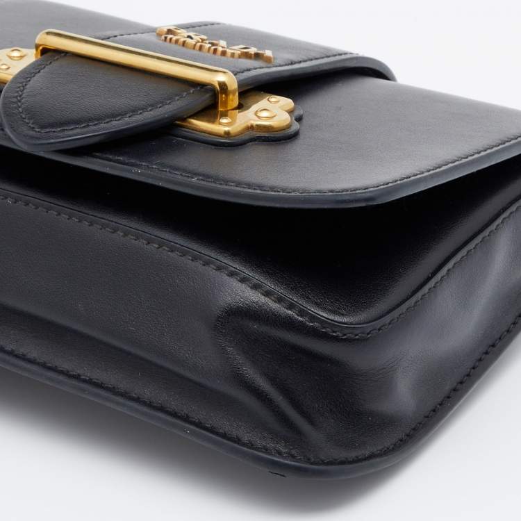 Pre Owned Prada Black Leather Cahier Belt Bag