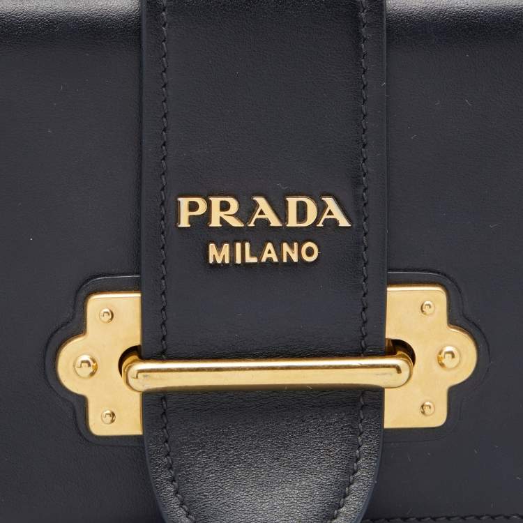 Pre Owned Prada Black Leather Cahier Belt Bag