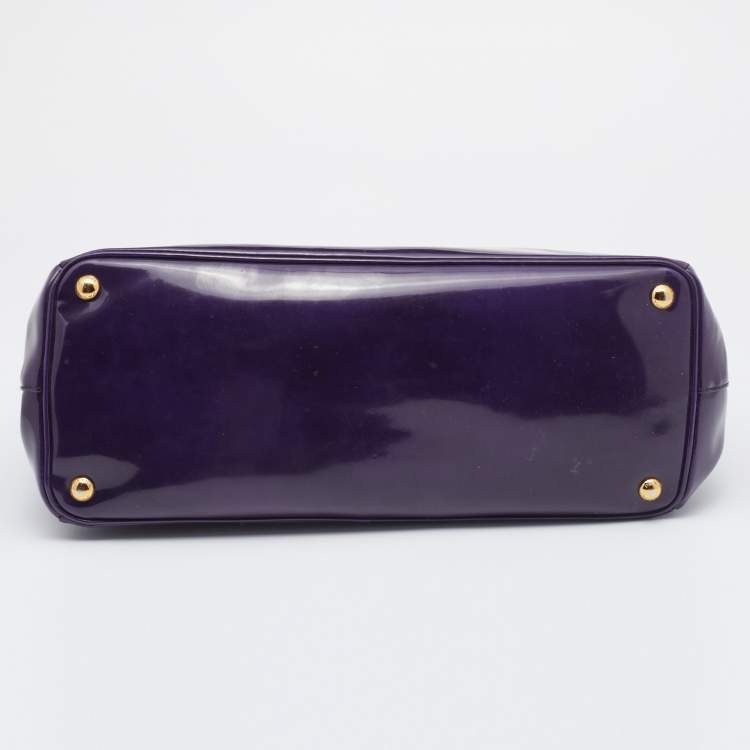 Pre Owned Prada Purple Spazzolato Leather Large Galleria Tote