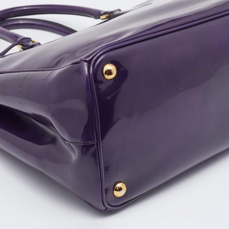 Pre Owned Prada Purple Spazzolato Leather Large Galleria Tote