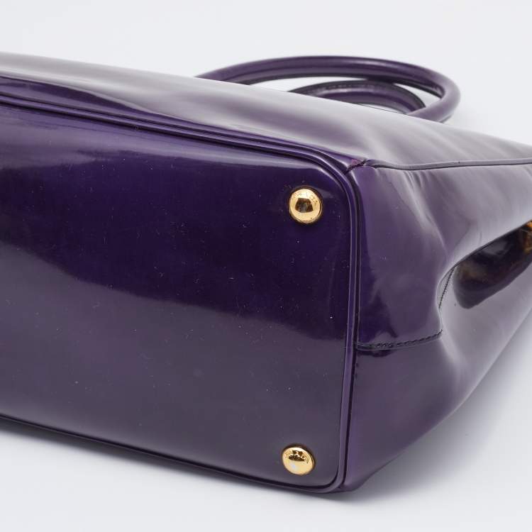 Pre Owned Prada Purple Spazzolato Leather Large Galleria Tote