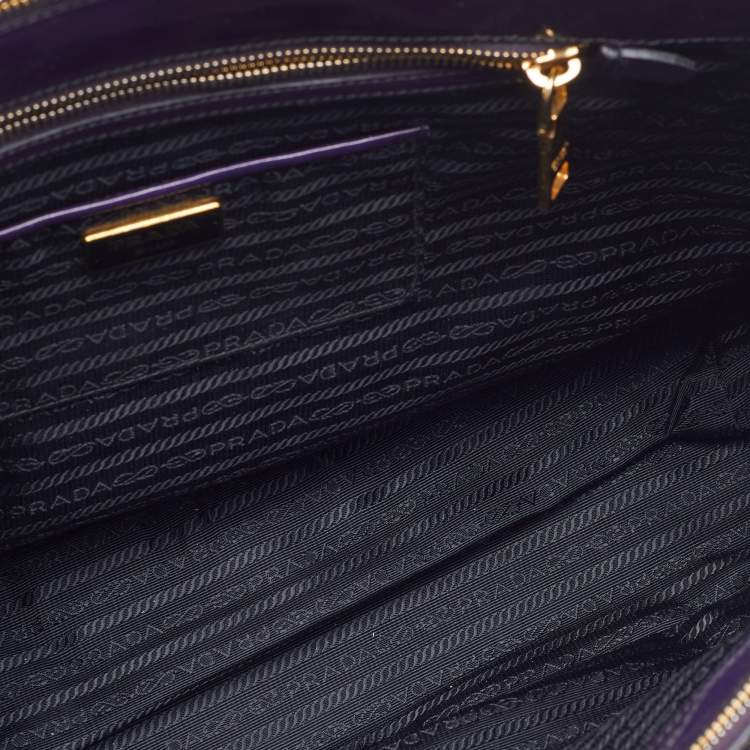 Pre Owned Prada Purple Spazzolato Leather Large Galleria Tote