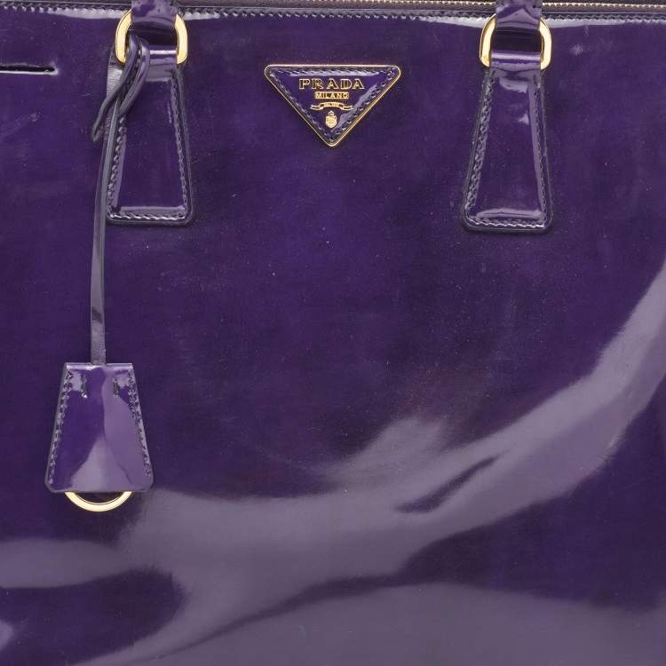 Pre Owned Prada Purple Spazzolato Leather Large Galleria Tote