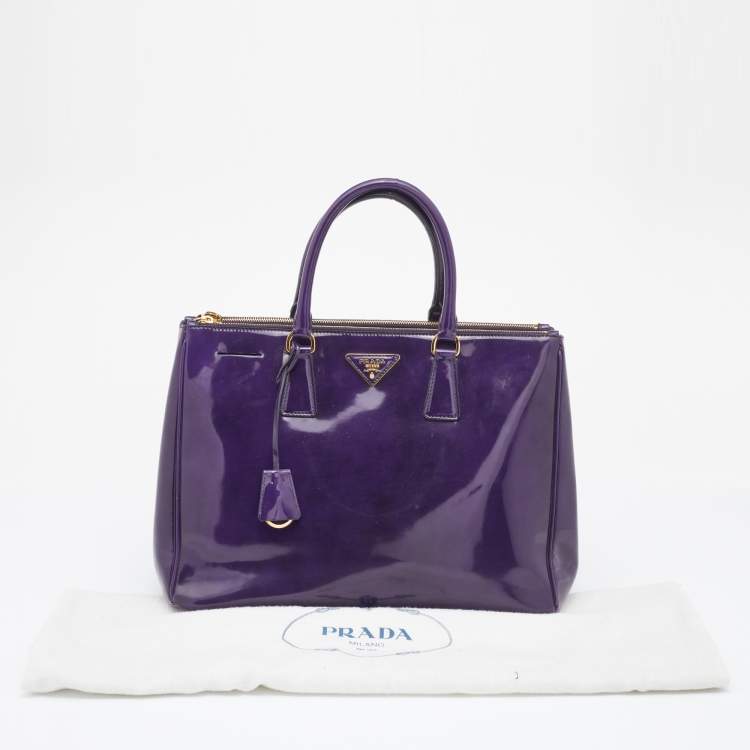 Pre Owned Prada Purple Spazzolato Leather Large Galleria Tote