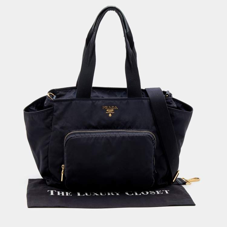 Pre Owned Prada Black Nylon Diaper Bag