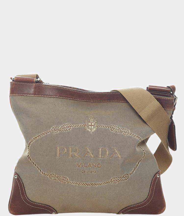 Prada Brown Canapa Logo Canvas Crossbody Bag Prada | TLC